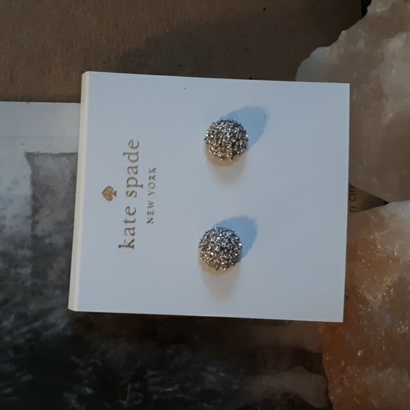Kate Spade Night Lounge Crystal pave earrings studs silver $48 NEW